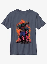 Marvel Spider-Man: Across The Spiderverse Cyborg Rising Flames Youth T-Shirt