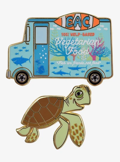 Our Universe Disney Pixar Finding Nemo Food Truck & Crush Enamel Pin Set - BoxLunch Exclusive