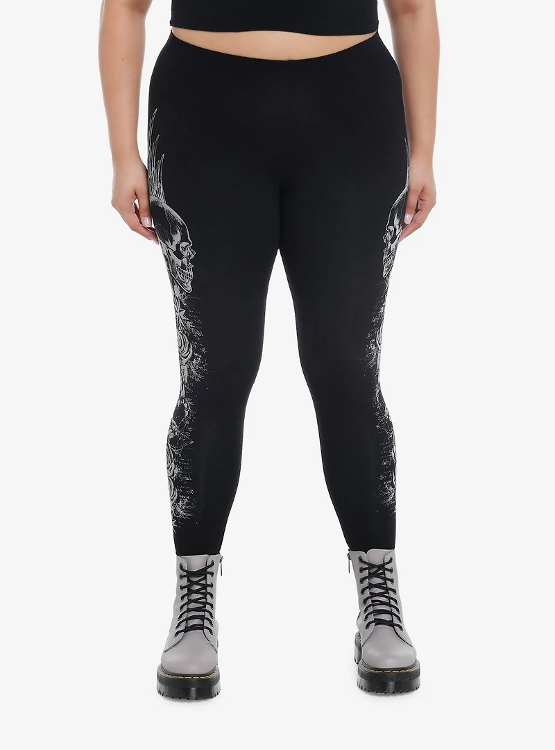 Winged Skull Leggings Plus