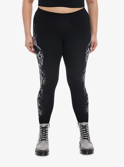 Winged Skull Leggings Plus
