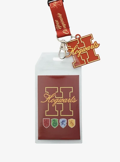 Harry Potter Hogwarts House Crests Allover Print Lanyard - BoxLunch Exclusive