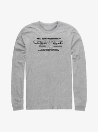 Disney100 Donald Duck Retro Walt Disney Productions Long-Sleeve T-Shirt