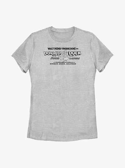 Disney100 Donald Duck Retro Walt Disney Productions Womens T-Shirt