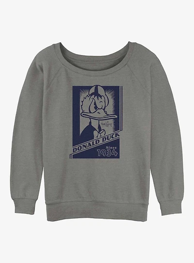Disney100 Donald Duck Since 1934 Womens Slouchy Sweatshirt