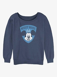 Disney100 Mickey Mouse Club Shield Womens Slouchy Sweatshirt