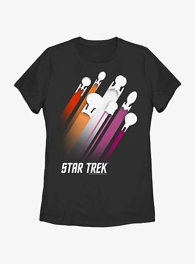 Star Trek Lesbian Flag Streaks Pride T-Shirt