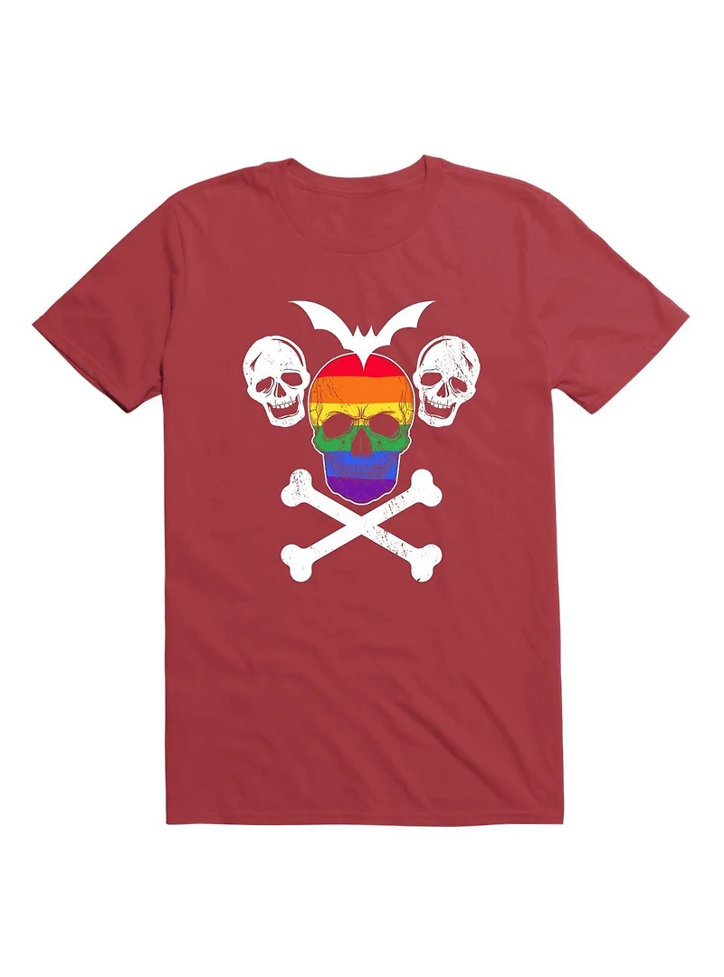 LGBT Halloween Rainbow Skull T-Shirt