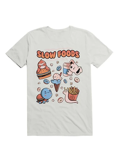 Slow Food Cute Animals Sloth Koala Turtle Snail Fries T-Shirt