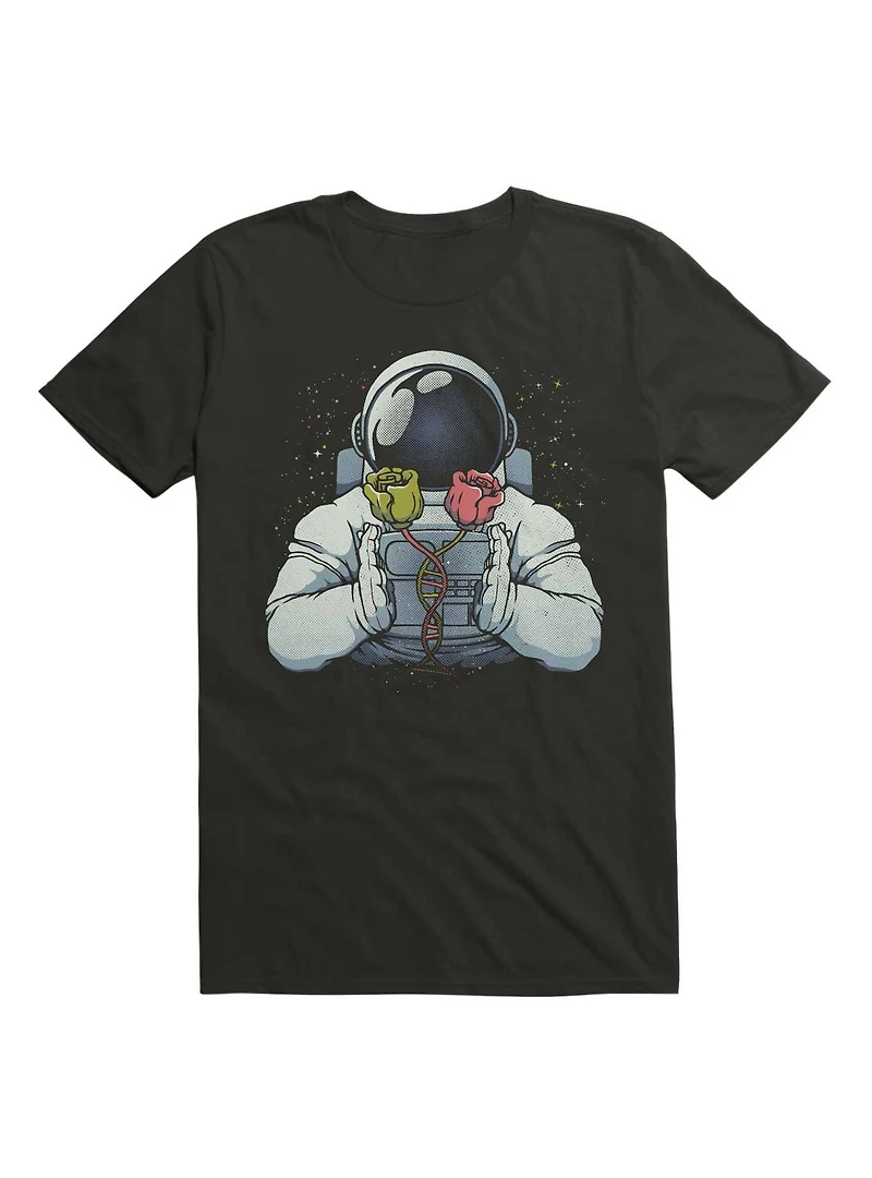 Science Astronaut DNA Roses T-Shirt