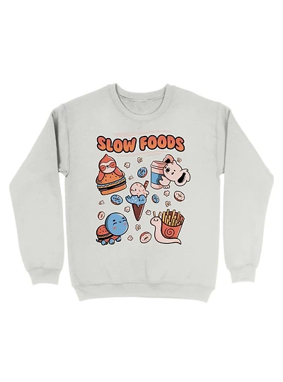 Slow Food Cute Animals Sloth Koala Turtle Snail Fries Sweatshirt