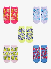 Axolotl Fruit No-Show Socks 5 Pair