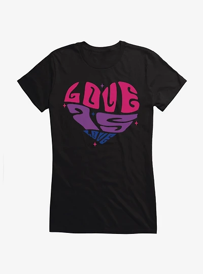 Pride Love Is Love Bisexual Colors Girls T-Shirt