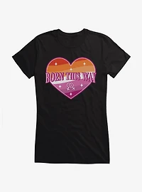 Pride Born This Way Lesbian Heart Girls T-Shirt