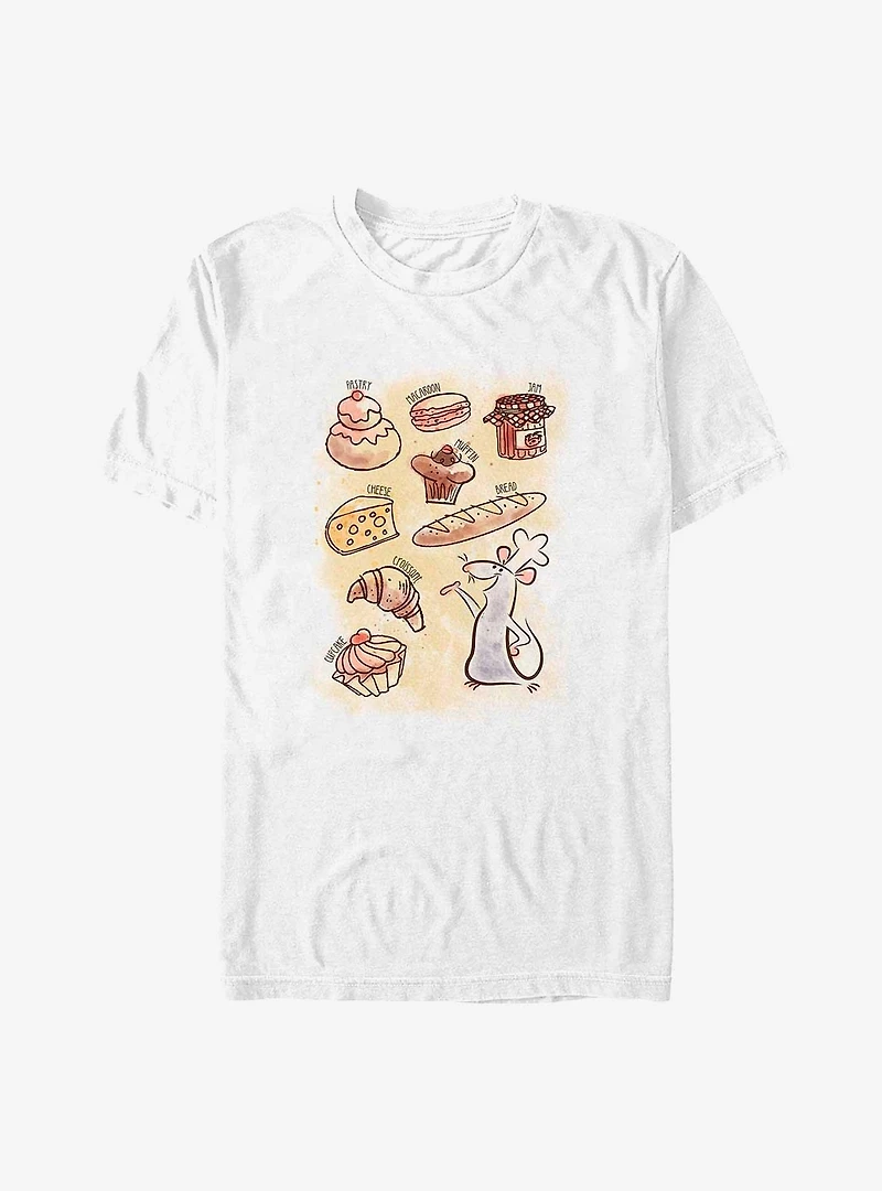 Disney Pixar Ratatouille Watercolor Pastries Big & Tall T-Shirt