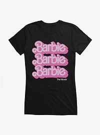 Barbie The Movie Text Stack Girls T-Shirt