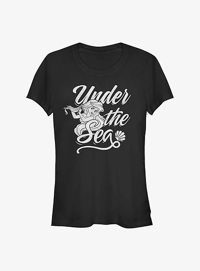 Disney The Little Mermaid Under The Sea Text Girls T-Shirt