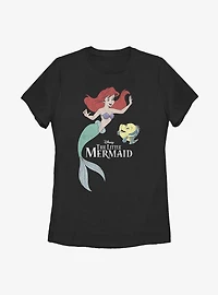 Disney The Little Mermaid Friends Ariel and Flounder Womens T-Shirt
