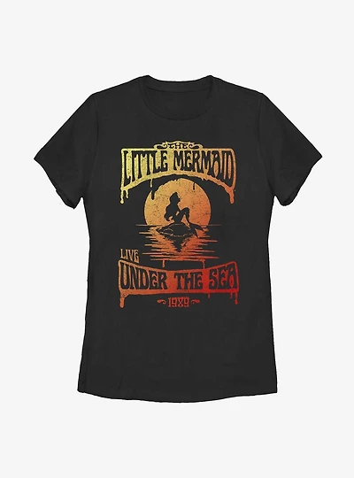 Disney The Little Mermaid Ariel Ombre Sunset Womens T-Shirt