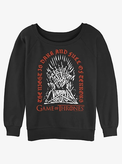 Game of Thrones The Iron Throne Full of Terrors Girls Slouchy Sweatshirt