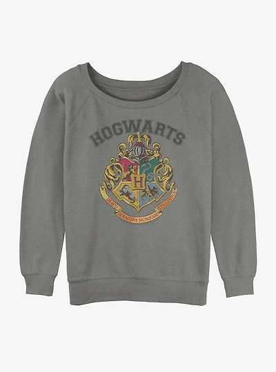 Harry Potter Hogwarts School Crest Girls Slouchy Sweatshirt