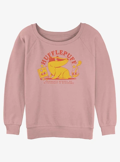 Harry Potter Witchcraft & Wizardry Hufflepuff Girls Slouchy Sweatshirt
