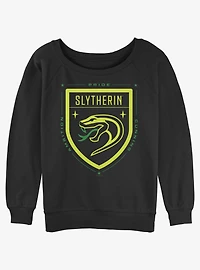 Harry Potter Slytherin Crest Girls Slouchy Sweatshirt