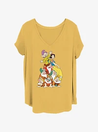 Disney Snow White and the Seven Dwarfs Squad Dwarf Stack Girls T-Shirt Plus