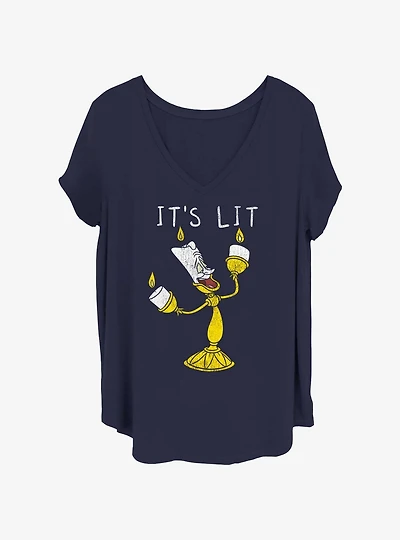 Disney Beauty and the Beast It's Lit Girls T-Shirt Plus Size