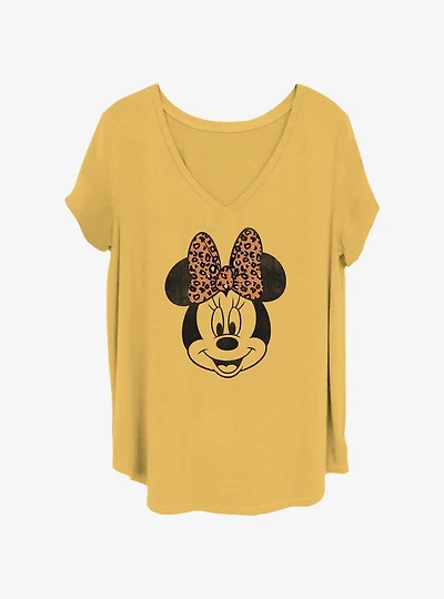 Disney Minnie Mouse Leopard Bow Girls T-Shirt Plus Size