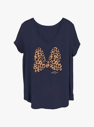 Disney Minnie Mouse Animal Print Bow Girls T-Shirt Plus Size