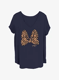 Disney Minnie Mouse Animal Print Bow Girls T-Shirt Plus Size