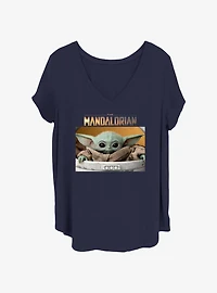 Star Wars The Mandalorian Grogu Portrait Girls T-Shirt Plus Size