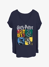 Harry Potter All Hogwarts Houses Girls T-Shirt Plus Size