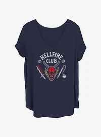 Stranger Things Hellfire Club Girls T-Shirt Plus Size