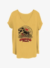Jurassic Park T-Rex Badge Girls T-Shirt Plus Size
