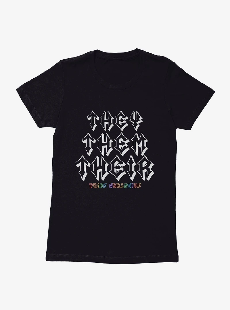 Pride They Pronouns Worldwide Womens T-Shirt