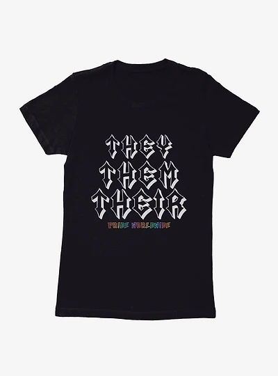 Pride They Pronouns Worldwide Womens T-Shirt