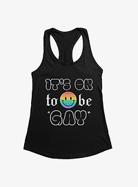 Pride It's Ok Smiley Rainbow Face Womens Tank Top