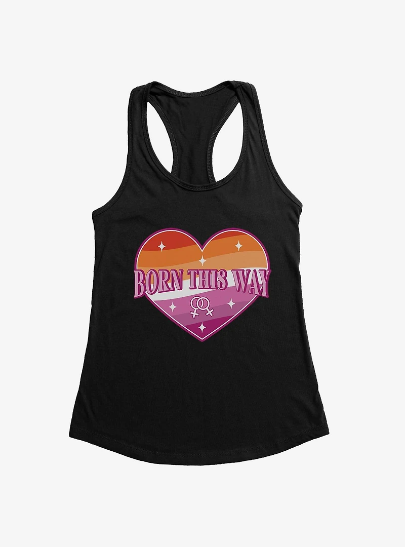 Pride Born This Way Lesbian Heart Womens Tank Top
