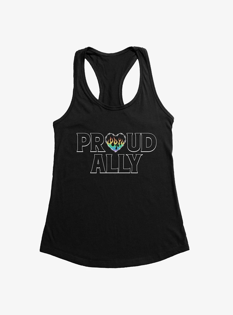 Pride Proud Ally Flames Womens Tank Top