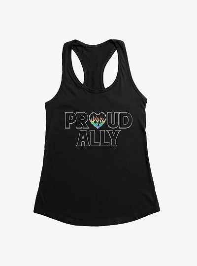 Pride Proud Ally Flames Womens Tank Top