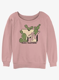 MTV Succulents Logo Womens Slouchy Sweatshirt