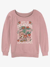 Strawberry Shortcake Life Is Delicious Poster Womens Slouchy Sweatshirt
