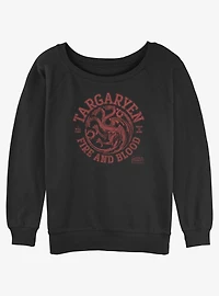 Game of Thrones Targaryen Fire and Blood Badge Womens Slouchy Sweatshirt