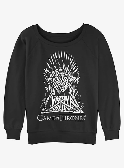 Game of Thrones The Iron Throne Logo Womens Slouchy Sweatshirt