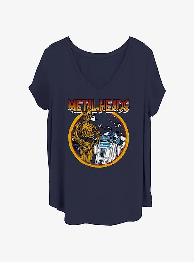 Star Wars Metal Droids Womens T-Shirt Plus