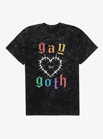 Pride Gay For Goth Mineral Wash T-Shirt