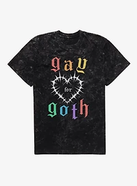 Pride Gay For Goth Mineral Wash T-Shirt