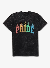 Pride Collegiate Pride Flames Mineral Wash T-Shirt
