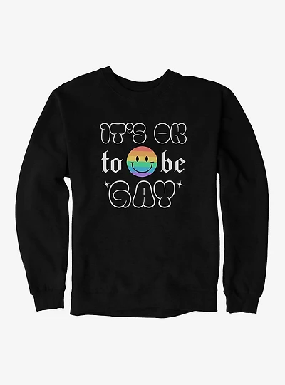 Pride It's Ok Smiley Rainbow Face Sweatshirt